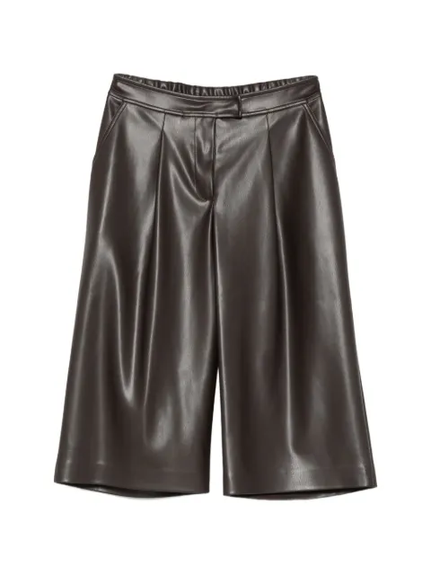 ALPHA STUDIO pleated knee-length shorts Brown AD8701Q