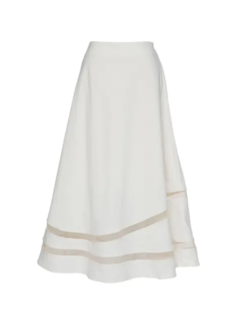 Muller Of Yoshiokubo Jellyfish panelled A-line midi skirt Neutrals MLS23404