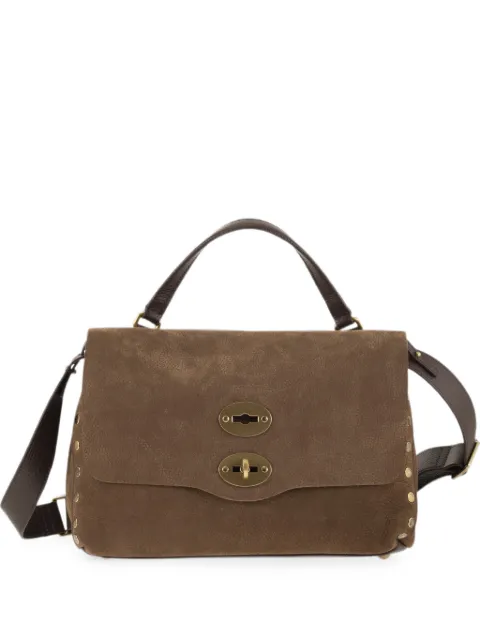 Zanellato Postina Jones S grained leather tote bag Brown 0680900070000Z