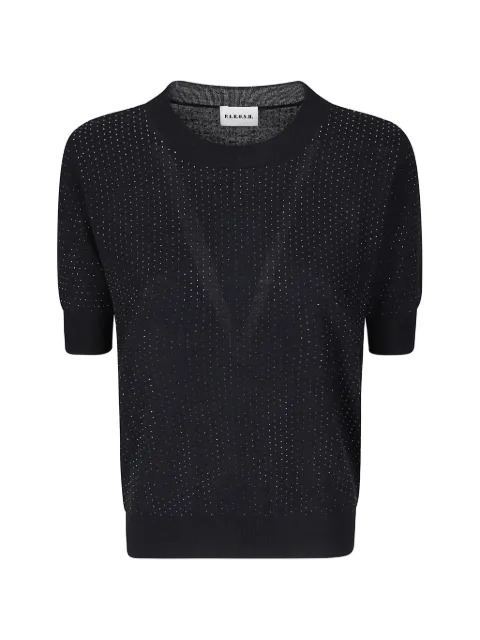 P.A.R.O.S.H. rhinestone-embellished wool T-shirt Black D540995LARK