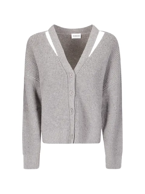 P.A.R.O.S.H. drop-shoulder ribbed cardigan Grey D520813LUMB