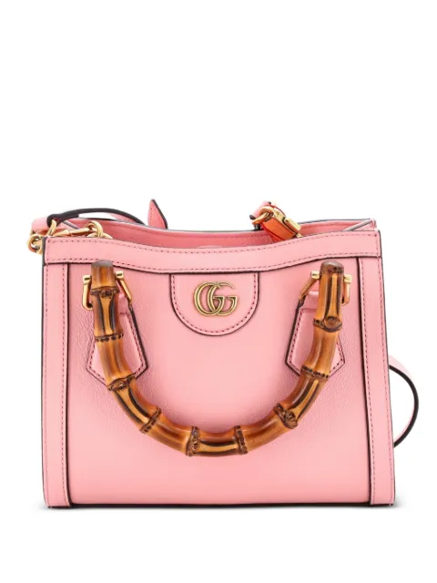 Gucci Pre-Owned Diana NM Bamboo Handle Tote Leather Mini crossbody bag Pink UACFE3MVEHSRXBK2
