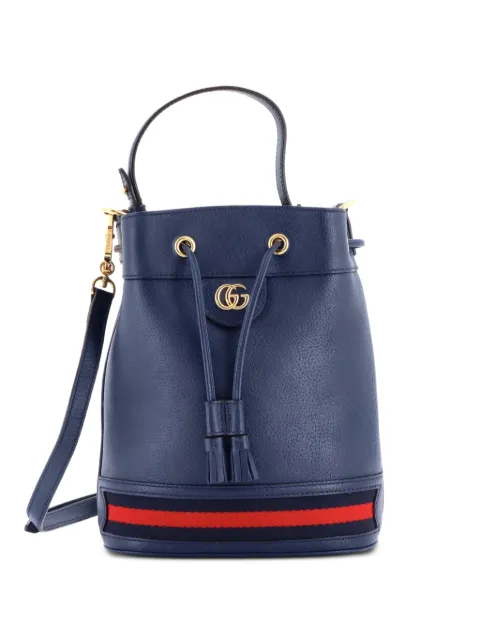 Gucci Pre-Owned Ophidia Leather Small bucket bag Blue R10OJTLA0FAO8LA6