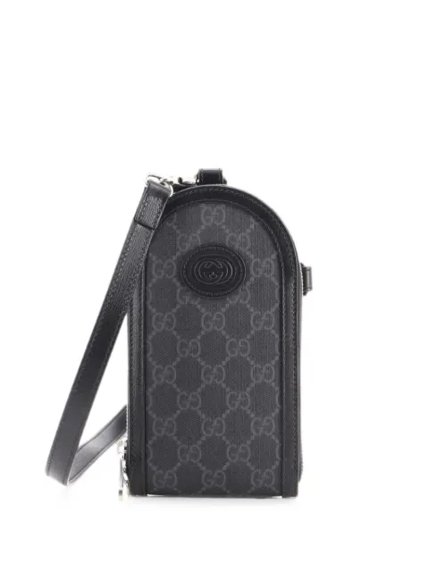 Gucci Pre-Owned Interlocking G Patch Phone GG Coated Canvas Mini crossbody bag Black 92ADVQWZNILMDA7P