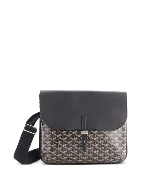 Goyard Pre-Owned Coursier Messenger Bag Coated Canvas and Leather crossbody bag Black ANO48NCK9T1PWXS0