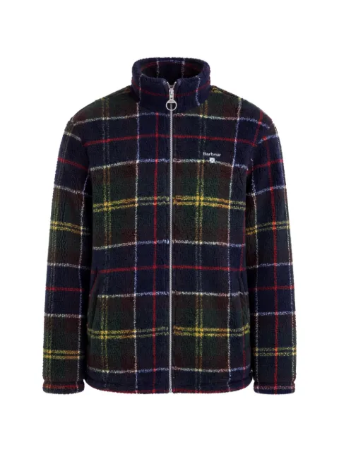 Barbour tartan sherpa-fleece cardigan Blue MFL0187TN11