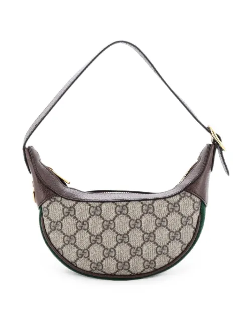 Gucci Pre-Owned Ophidia Half Moon Bag GG Coated Canvas Mini hobo bag Brown 6DK0J6RIKS0PBQXY