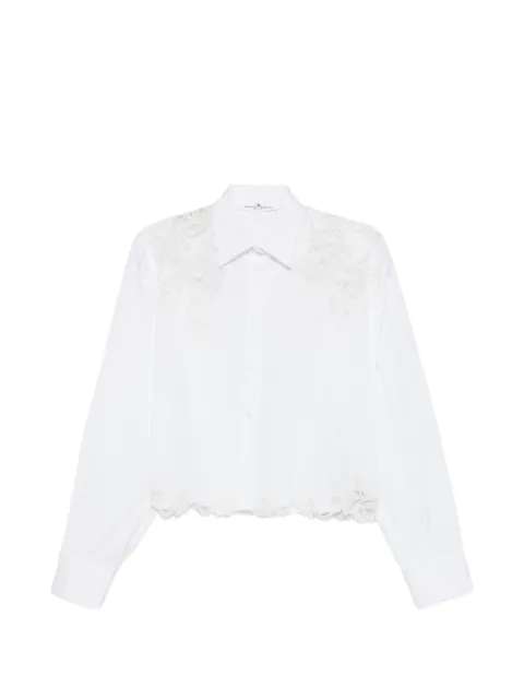 Ermanno Scervino lace-panel scalloped-hem shirt White D492K406APBQP