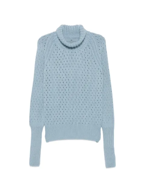 Ermanno Scervino perforated-knit roll-neck sweater Blue D495M324JBV