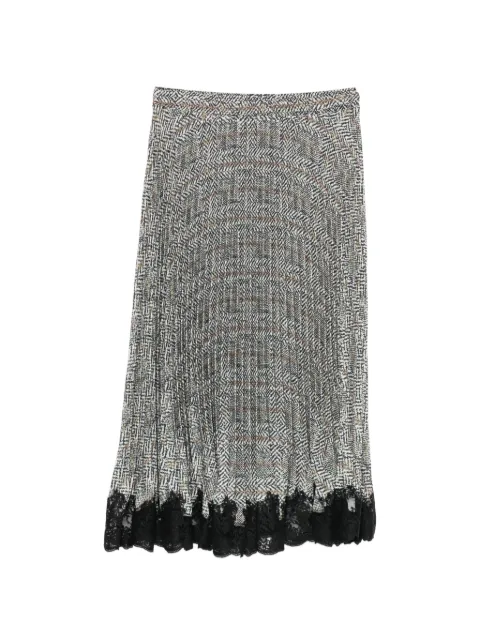 Ermanno Scervino pleated lace-trim midi skirt Grey D492O375APWUK