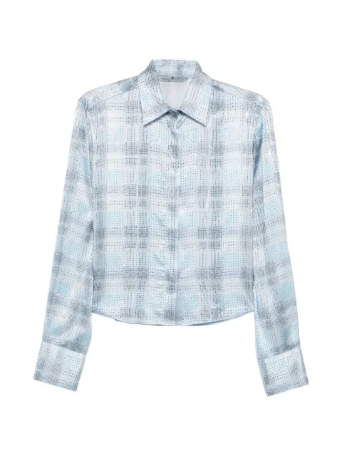 Ermanno Scervino crystal-embellished checked shirt Blue D492K394CTWWK