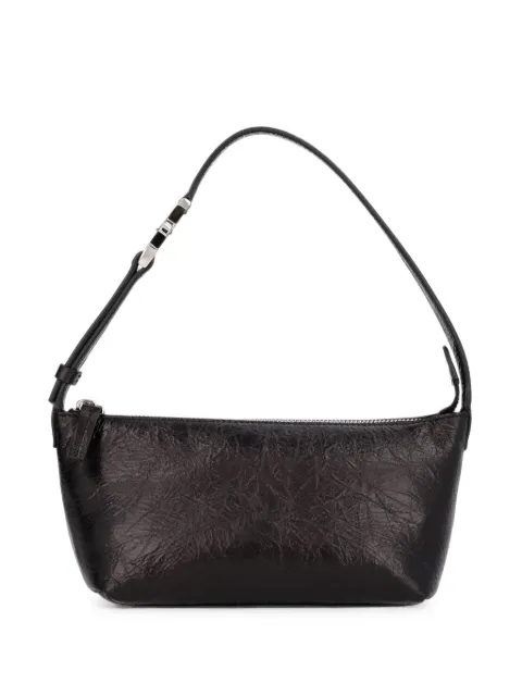 FENDI Vanity Pouch small crackled black leather bag Black 8BS124