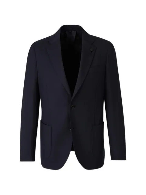 Lardini flower-lapel single-breasted blazer Blue CN528AECN6540298