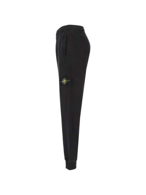 Stone Island 6200012 brushed organic cotton fleece regular-fit joggers with ribbed cuffs Black L2S156200012