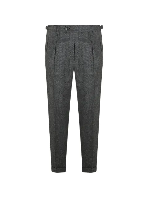 Berwich herringbone pleated trousers Grey RETROLONGAM1513BLACKWHITE