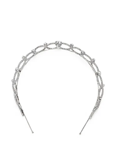 Jennifer Behr Charlene crystal-embellished tiara Silver 50NA8