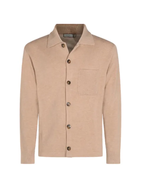 Canali spread-collar chest-pocket cardigan Neutrals C1231MK02487703