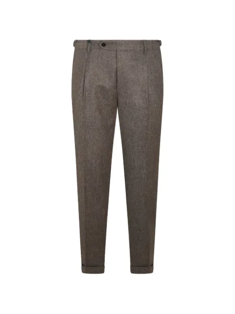 Berwich herringbone pleat-detail trousers Grey RETROLONGAM1513GREIGE