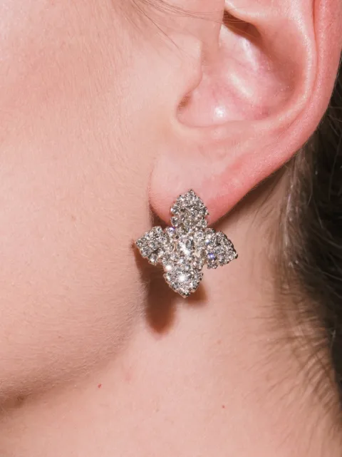 Jennifer Behr Fiona crystal-embellished earrings Silver 50RA155
