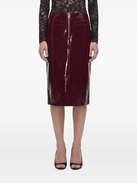 Self-Portrait purple faux leather skirt Red AW26080MSK