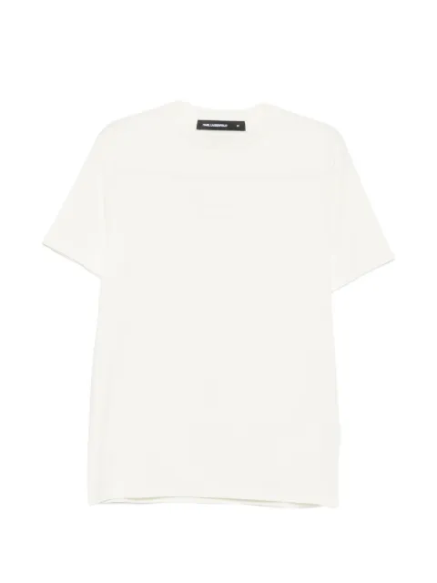 Karl Lagerfeld logo-embroidered crew-neck T-shirt Neutrals 755039564235