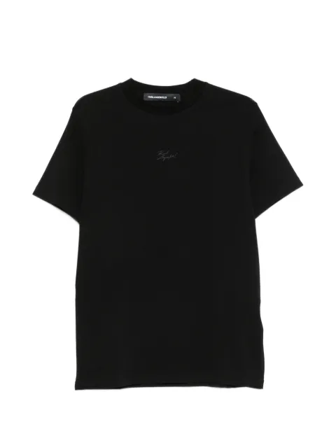 Karl Lagerfeld logo-embroidered T-shirt Black 755040564235