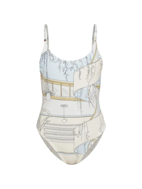 Tory Burch printed swimsuit Neutrals 185784