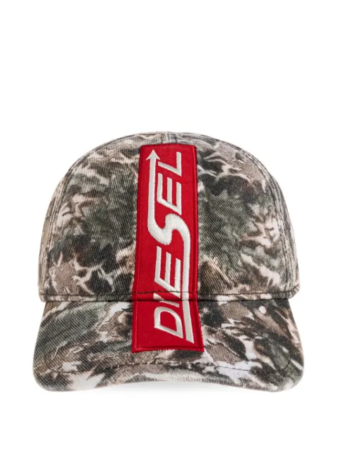 Diesel logo-patch tie-dye baseball cap Brown A241830BKCH