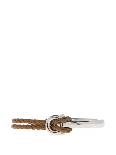 Ferragamo Gancini braided-leather bracelet Silver 785651