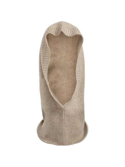 Max Mara crystal-embellishment cashmere balaclava Neutrals 2624576112