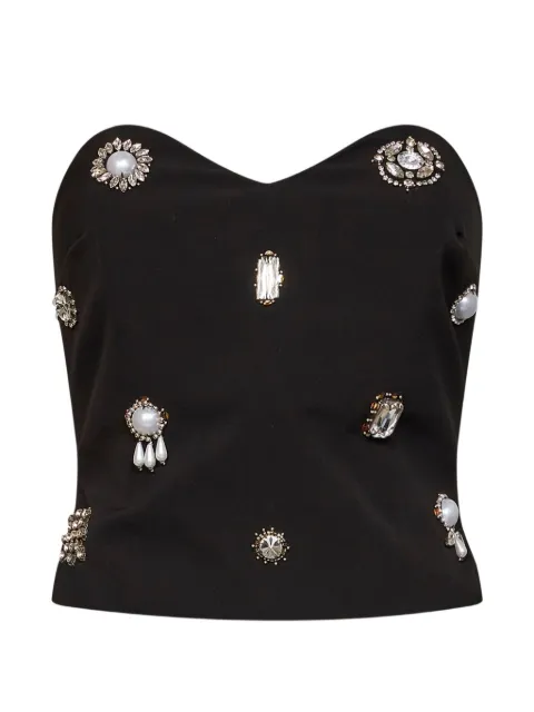 Alina crystal-embellished strapless top Black DNLW26201009