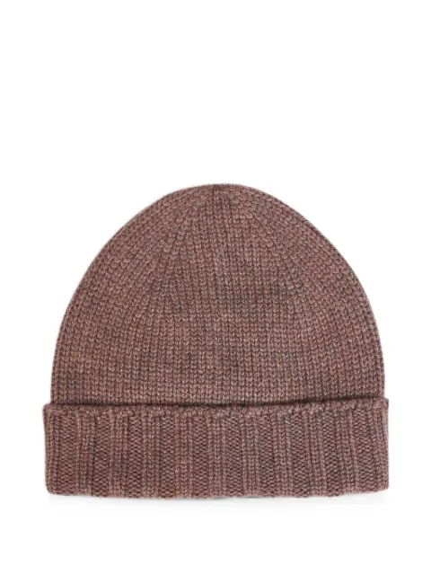 D4.0 ribbed-knit wool beanie hat Brown 101861552