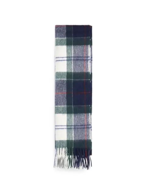 Barbour tartan fringed scarf White LSC0129