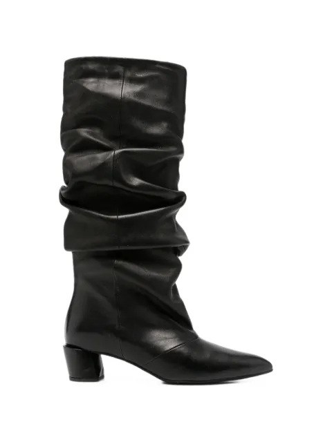 Liska slouchy leather boots Black TAM4NERO