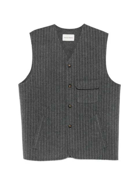 Drôle De Monsieur pinstripe-pattern sleeveless vest Grey LJT293WO041DGR