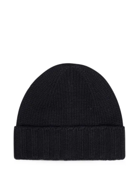 D4.0 ribbed turn-up wool beanie hat Black 101861552