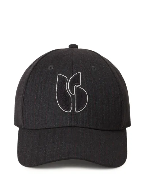 Ba&Sh Harow pinstripe-pattern logo-embroidery cap Grey 2H26LHAR