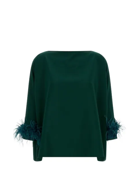 Gianluca Capannolo Laura feather-trim top Green 26IT416500F8647