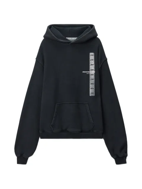 Alexander Wang graphic-print pouch-pocket hoodie Black UCC4261937
