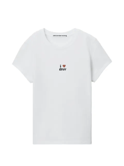 Alexander Wang fitted SS T-shirt w/ valentines graphic White 1CC4261409