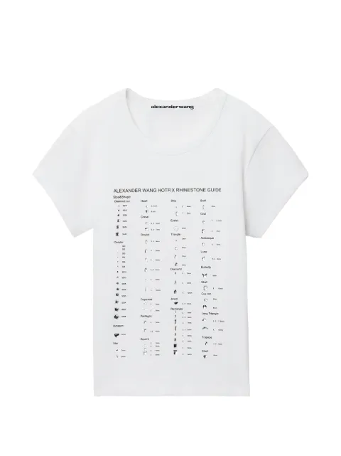 Alexander Wang fitted SS T-shirt w/ hotfix card graphic White 1CC4261408