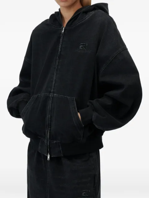 Alexander Wang brushed-denim oversized hoodie Black UDC4262303
