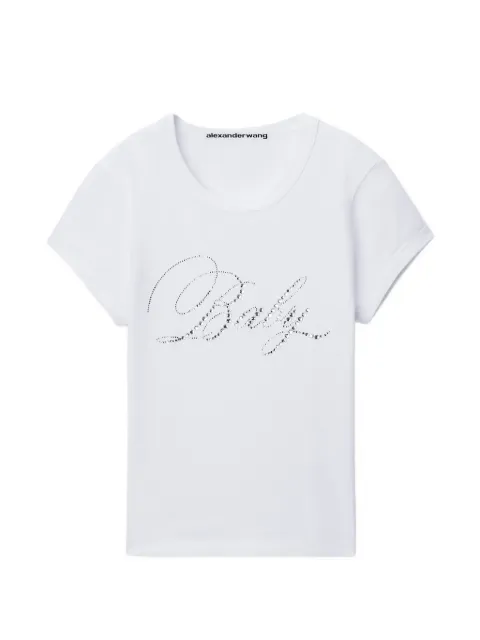 Alexander Wang hotfix-graphic fitted T-shirt White 1CC4261405