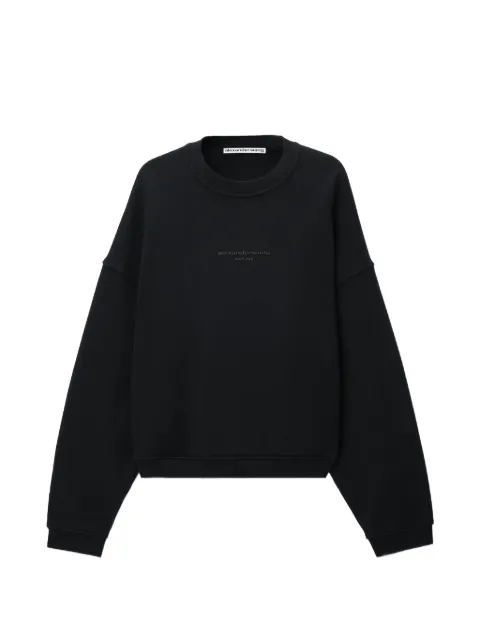 Alexander Wang logo-print oversized crew-neck sweatshirt Black UCC4261971