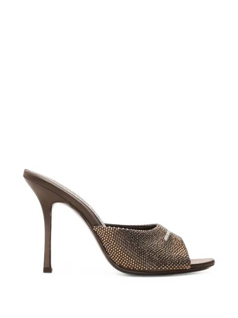 Alexander Wang Cher crystal hotfix 105mm mules Brown 30326S013