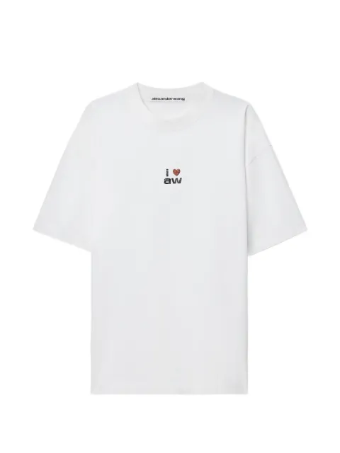 Alexander Wang crystal-hotfix I Heart AW oversized T--shirt White UCC4261944