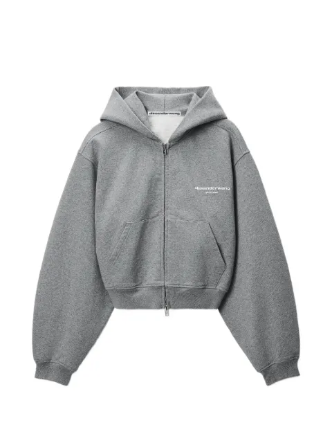 Alexander Wang logo-print zip-up hoodie Grey 1CC4262799