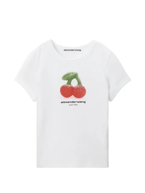 Alexander Wang fitted ringer T-shirt w/ cherry graphic White 1CC4261381