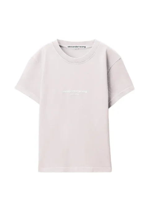 Alexander Wang logo print shrunken short sleeve T-shirt Pink 1CC3261302