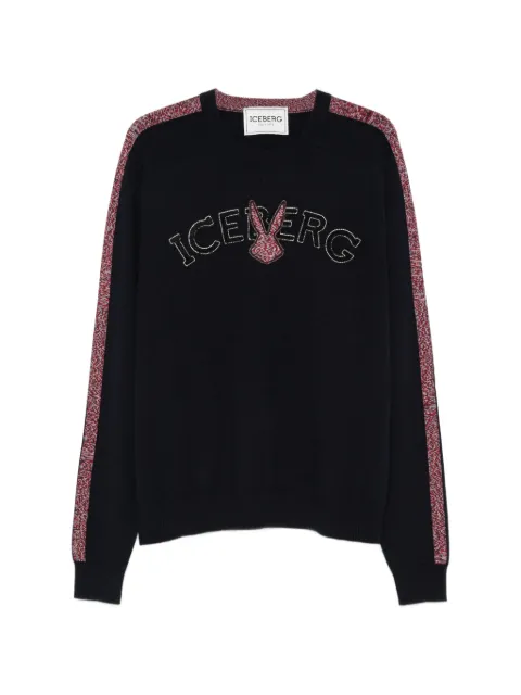 Iceberg logo-embroidered side-stripe sweater Blue I1P0A0079004